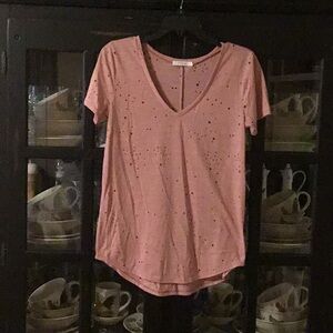 Pink V-Neck Women's Top